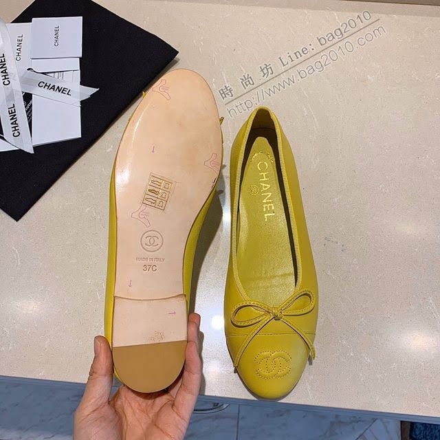Chanel女鞋 香奈兒頂級芭蕾舞鞋 Chanel羊皮舒適平底鞋  naq1065